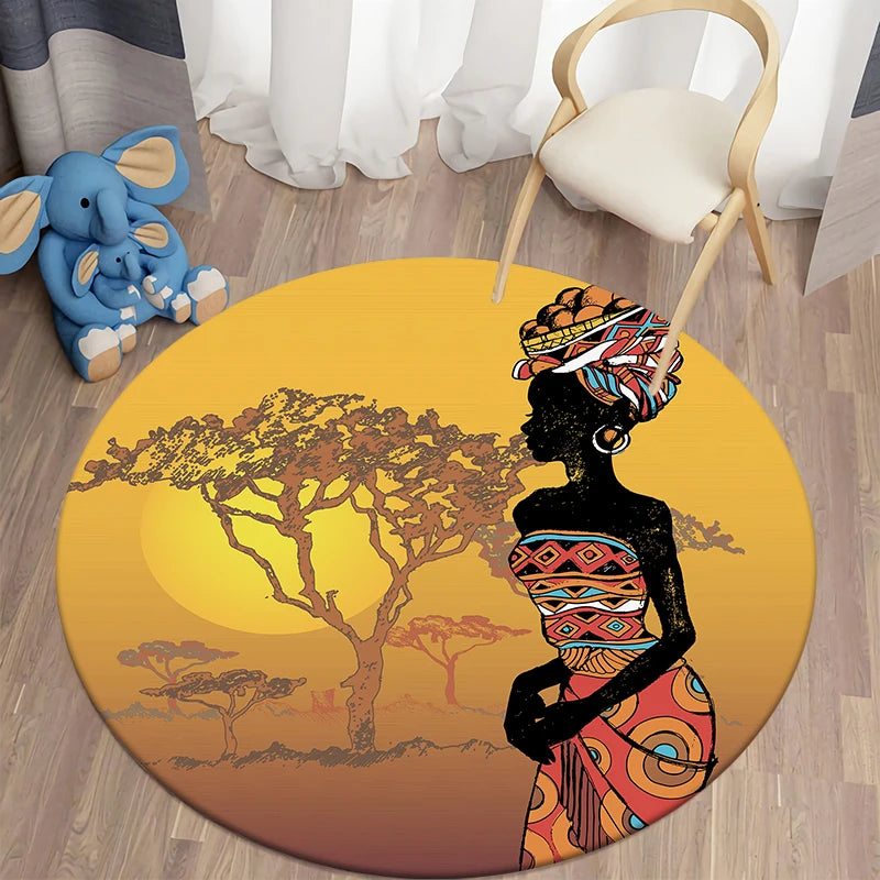 Tapis Rond AFROGIRL (11 Styles) - V1