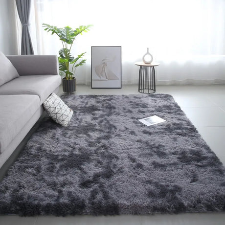 Tapis-Cocooning-peluche-poil-doux-rectangle-luxueux-salon-chambre-decoration-design-gris-fonce