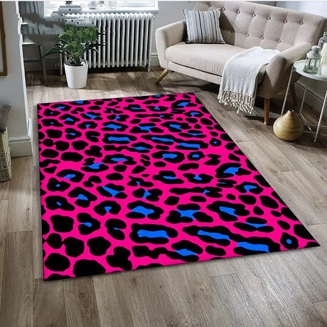 Tapis-leopard-motif-animal-rectangle-luxueux-salon-chambre-decoration-design-fushia