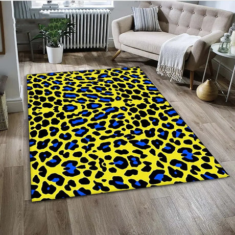 Tapis-leopard-motif-animal-rectangle-luxueux-salon-chambre-decoration-design-jaune