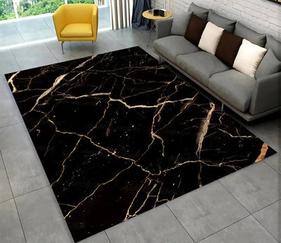 Tapis-marbre-effet-luxueux-salon-decoration-noir-or