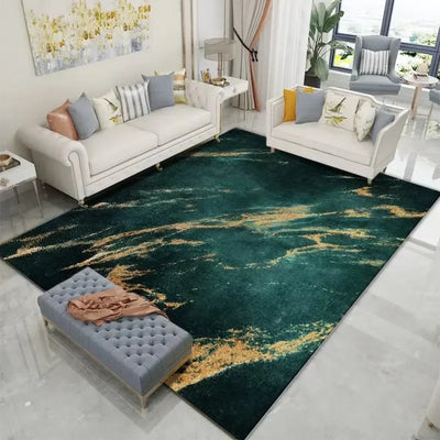 Tapis-marbre-effet-luxueux-salon-decoration-vert